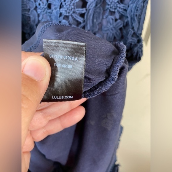 Lulus Love Poem Navy Blue Lace Mini Dress NWT Size Small - Picture 6 of 8